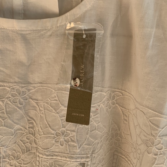 NWT J.Crew Floral Eyelet Top Size 4 White C1380 ($98) - Picture 6 of 8